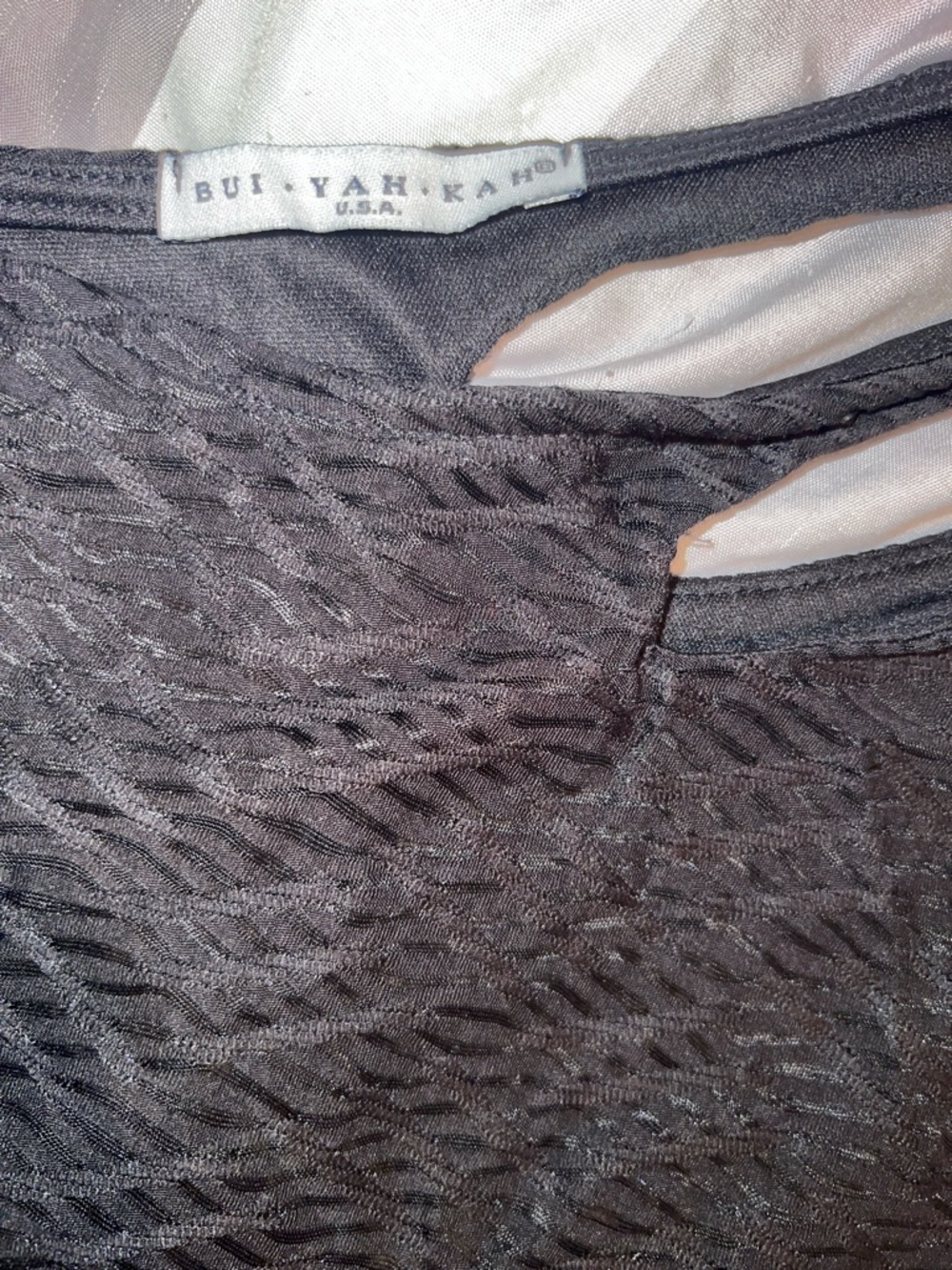 Black One-Shoulder Mesh Insert Mini Dress - Picture 3 of 5